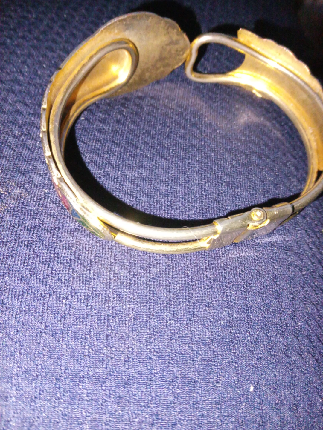 Enamel Flower Clasp Cuff Bracelet