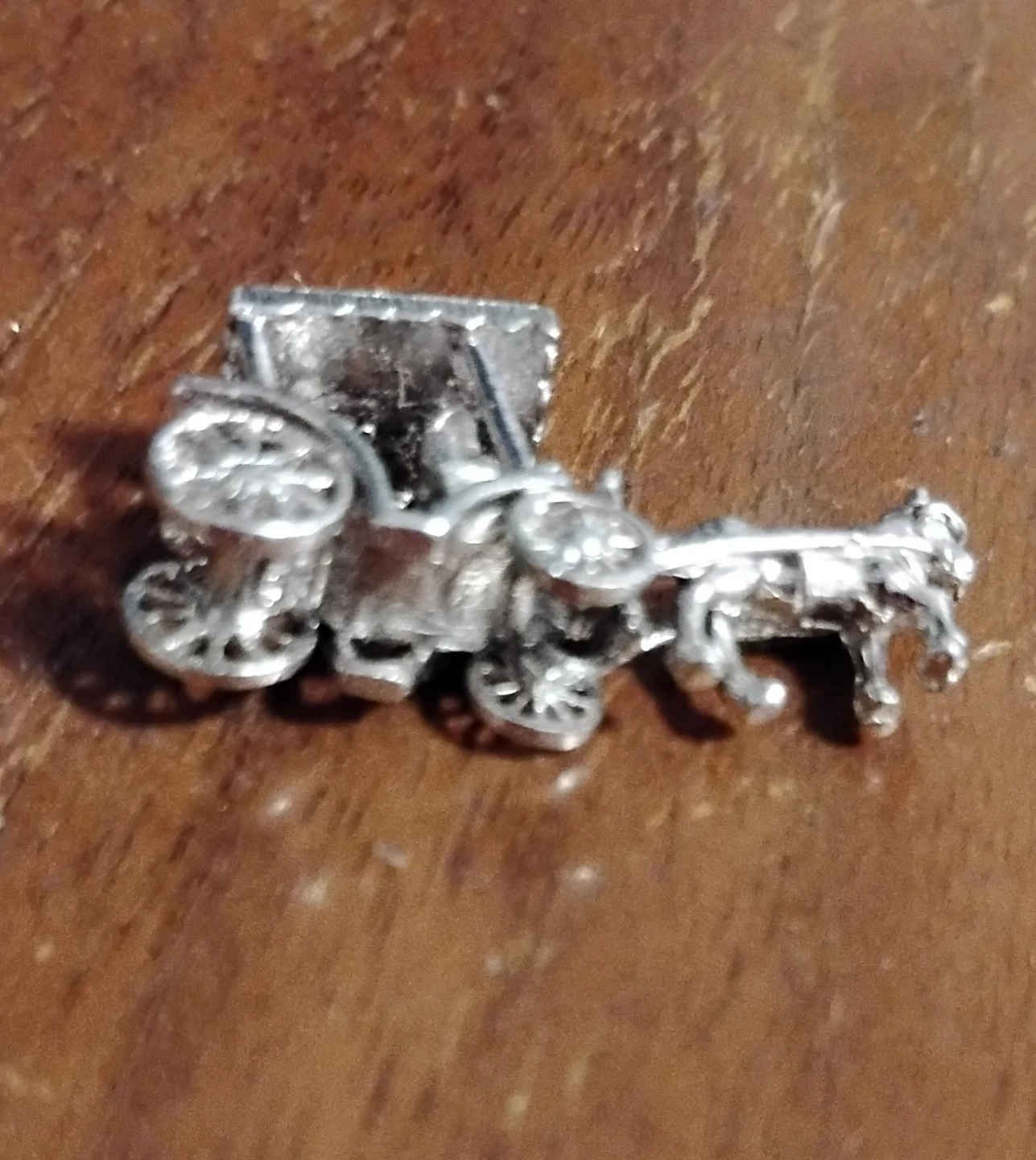 925 Vintage Horse Drawn Carriage charm - photo 3