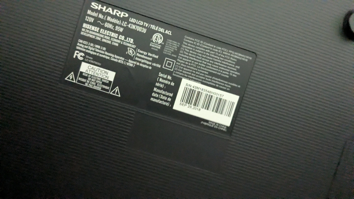Sharp 43 inch LED LCD TV LC-43N7003U - photo 2