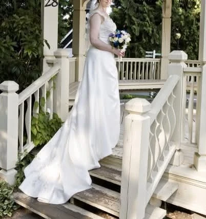 White Wedding Dress with Lace and Beading