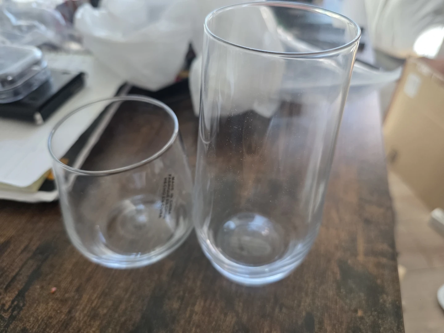 Set of 2 Clear Glass Tumblers
