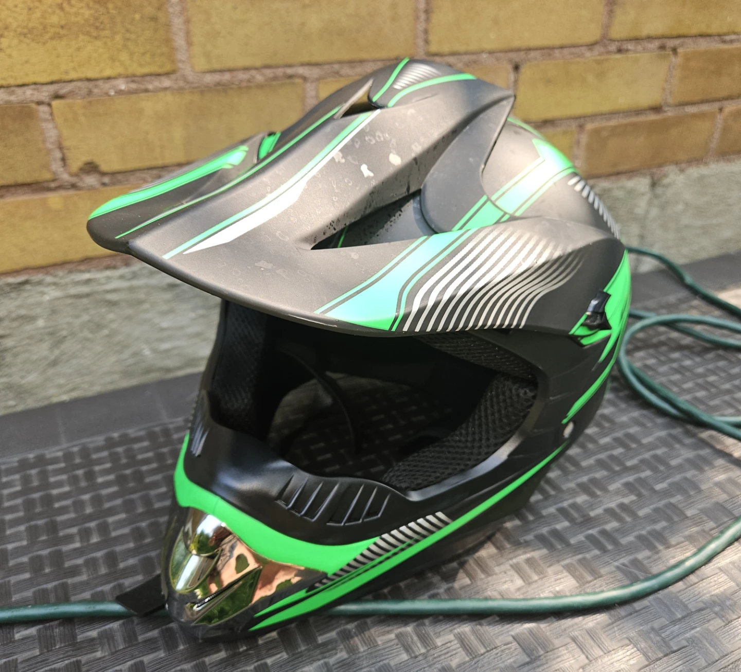 Motocross Helmet - Black & Green - photo 2