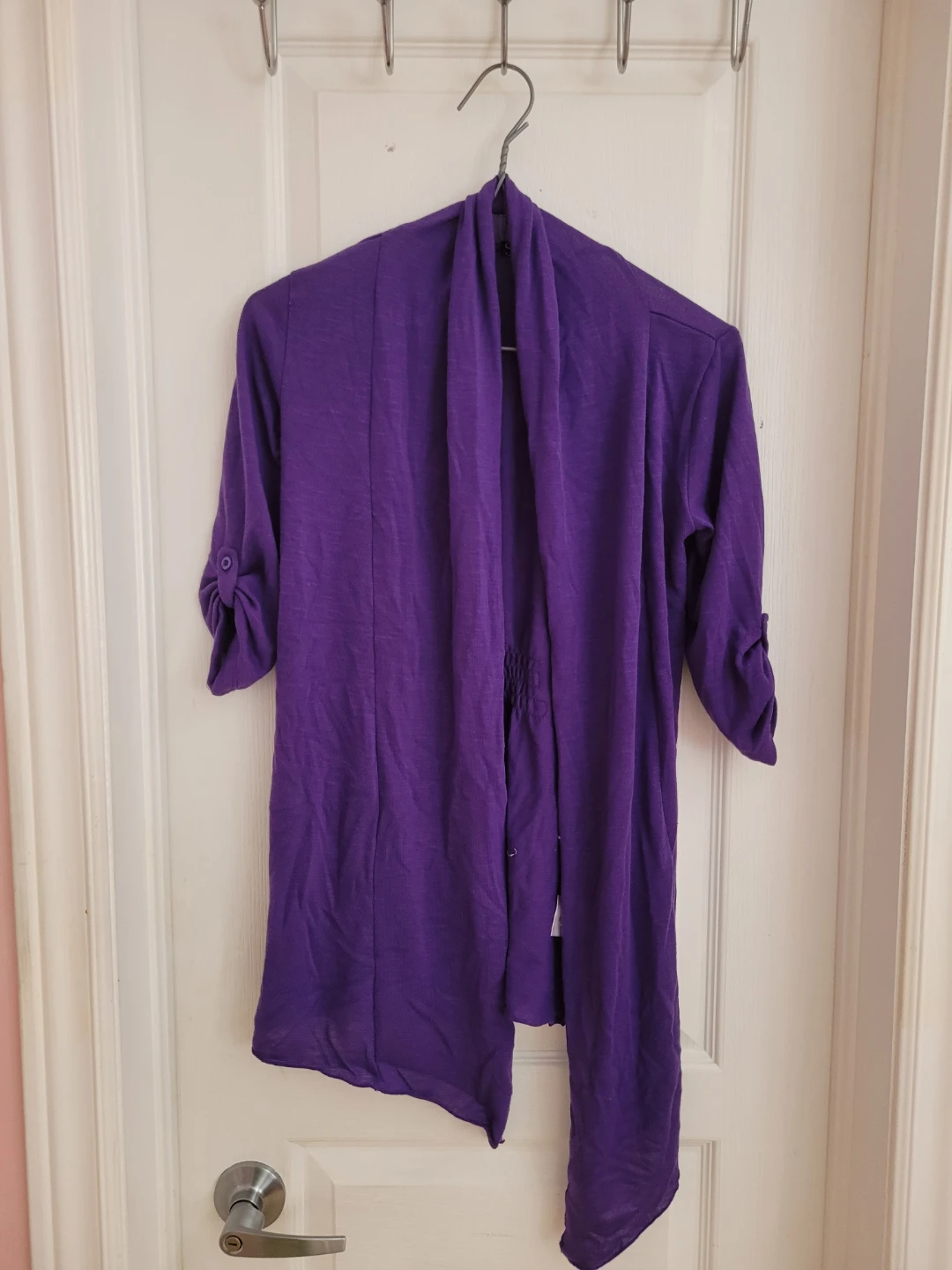 Purple Open Front Cardigan