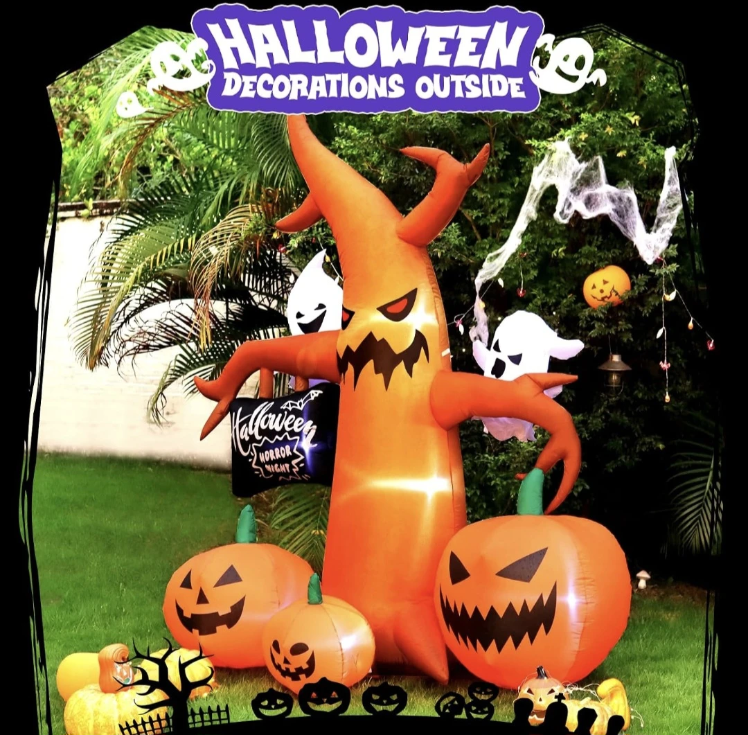 Huge Halloween Inflatable Tree with Pumpkins and Ghosts - 8.4 FT - photo 3