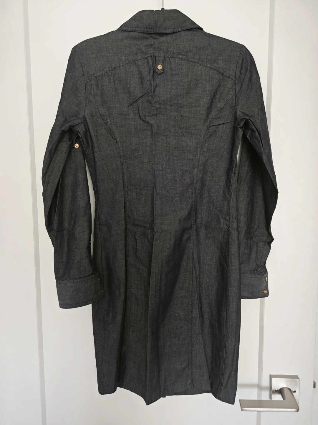 Dark Wash Denim Shirt Dress Size 0 - photo 3