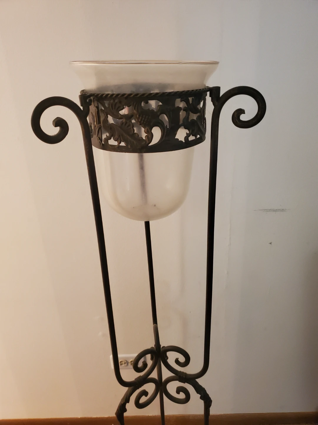 Metal and Glass Pedestal Vase or Planter Stand - photo 2
