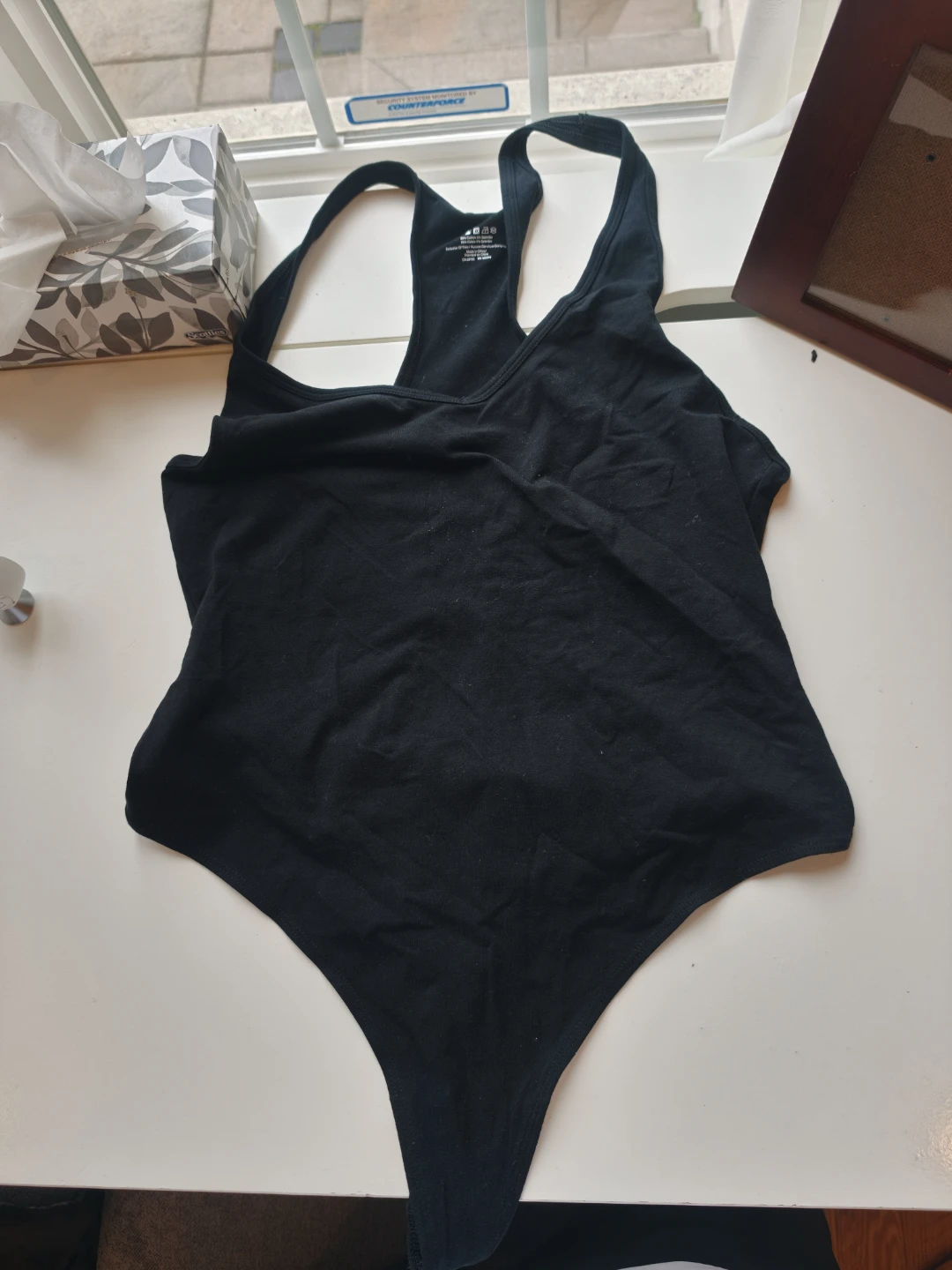 Tna Black Cotton Spandex Bodysuit - Size L
