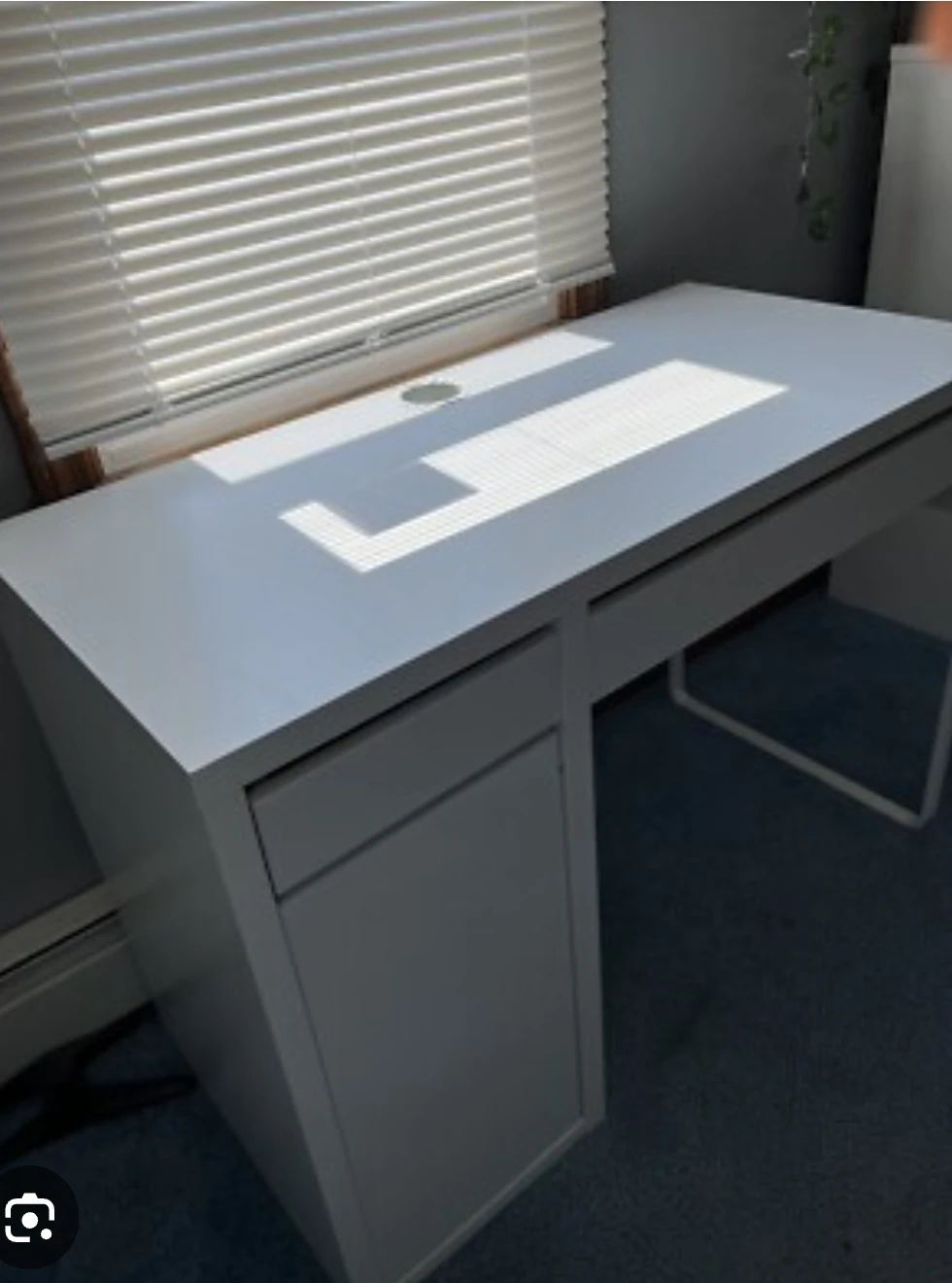 White Desk with Drawer - photo 2