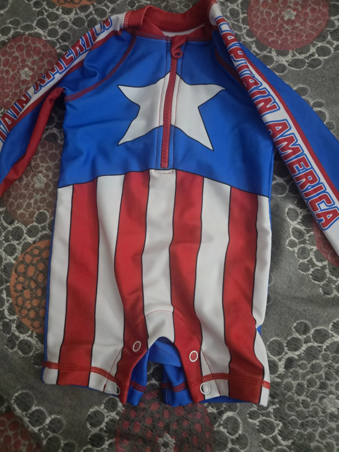 Marvel Captain America Rash Guard Swimsuit 12M