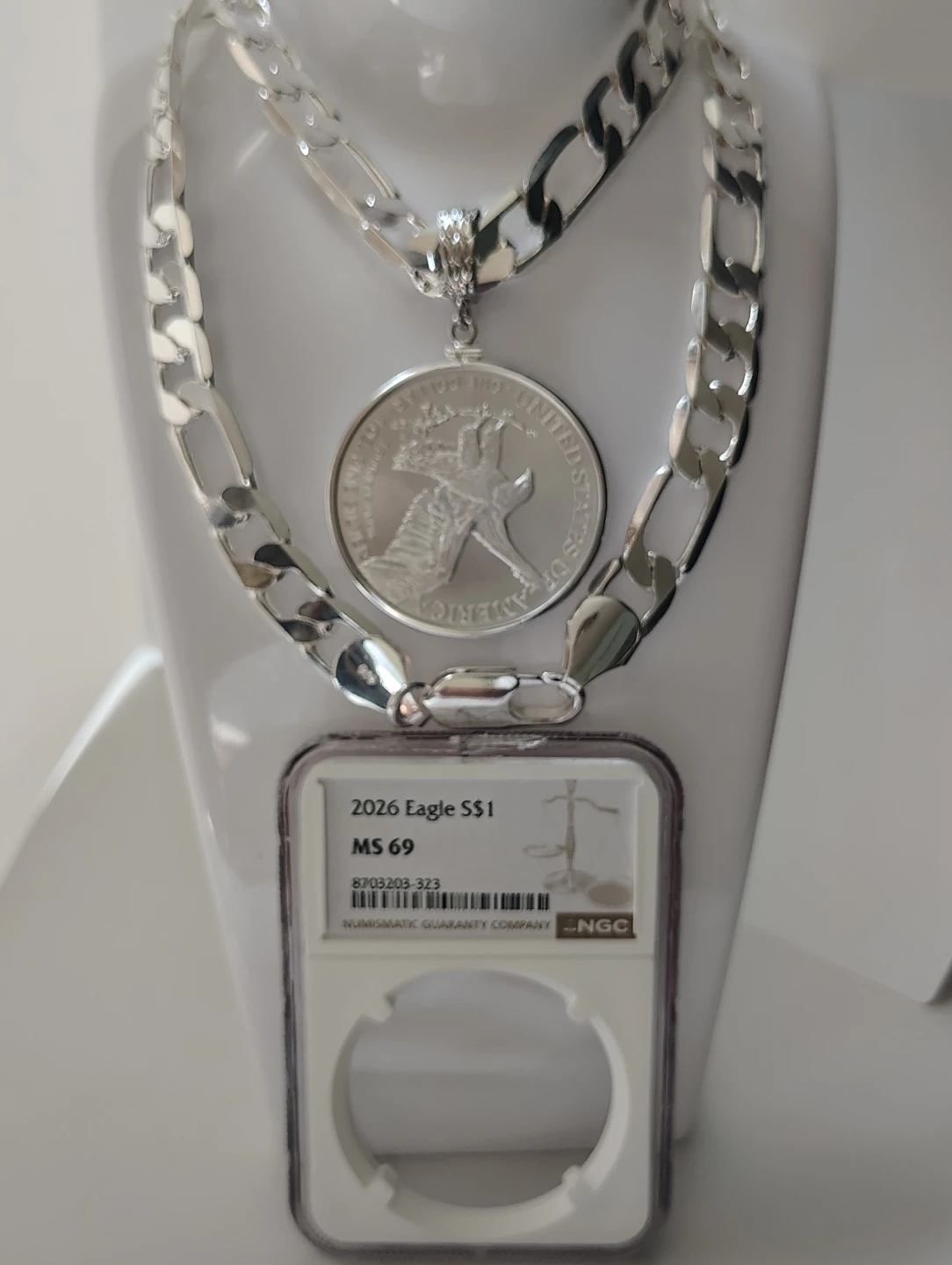 2026 American Eagle Silver Dollar Pendant Necklace - photo 2