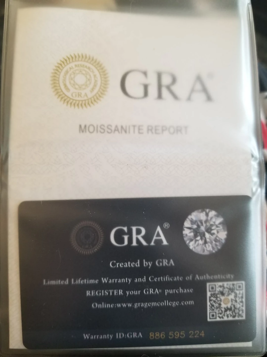 GRA Moissanite Engagement Ring with Certificate