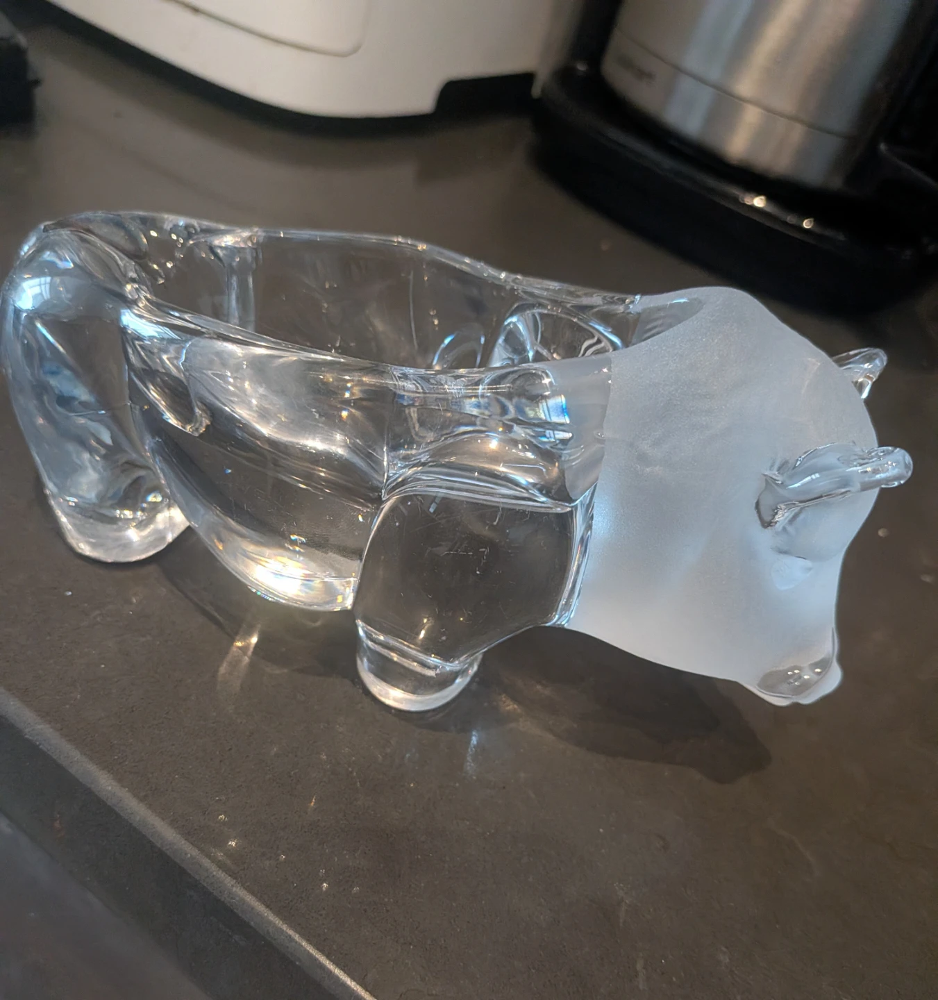 Heavy Vintage Crystal Animal Ashtray or Trinket Dish - photo 3