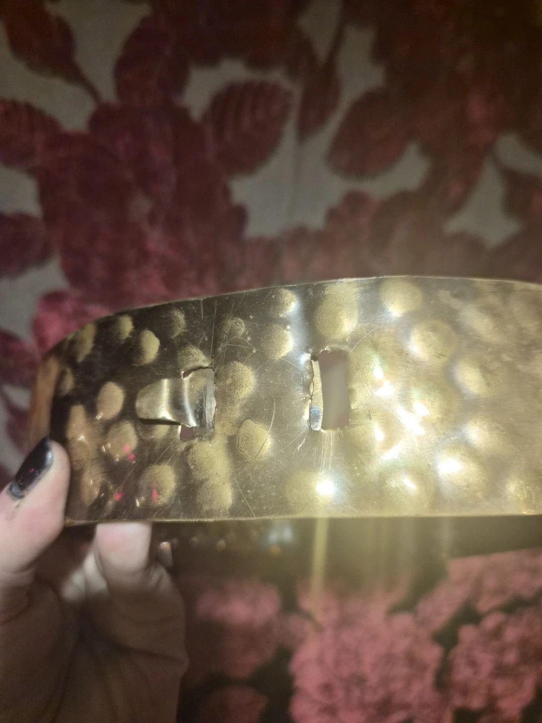 Hammered Gold Tone Wide Belt - photo 4