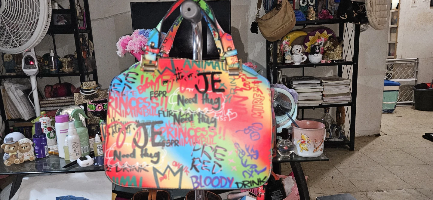 Graffiti Print Handbag Set - photo 5