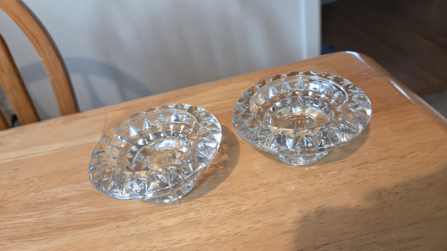 Vintage Glass Votive Candle Holders Set