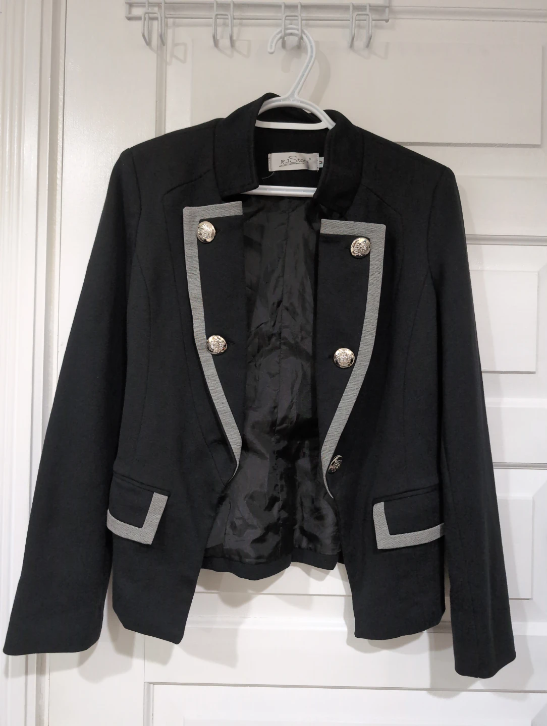 R.J. Story black blazer with grey trim