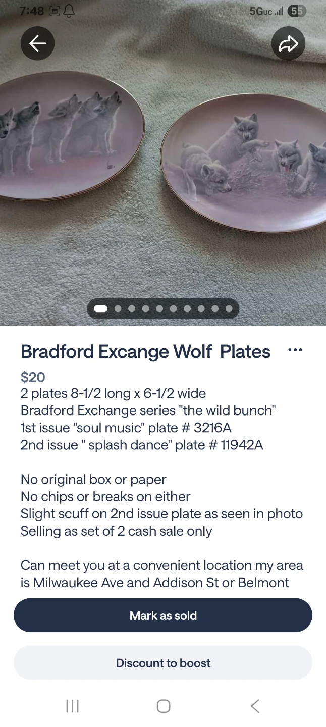 Bradford Exchange Wolf Plates - photo 3