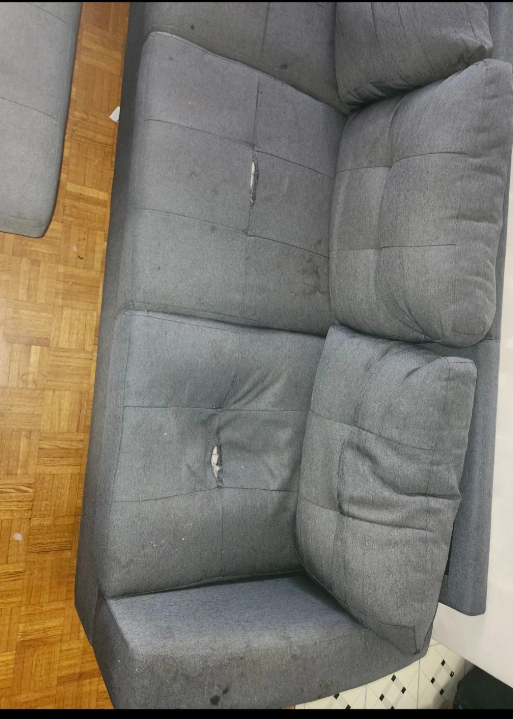 Grey Sectional Sofa with Ottoman - photo 4