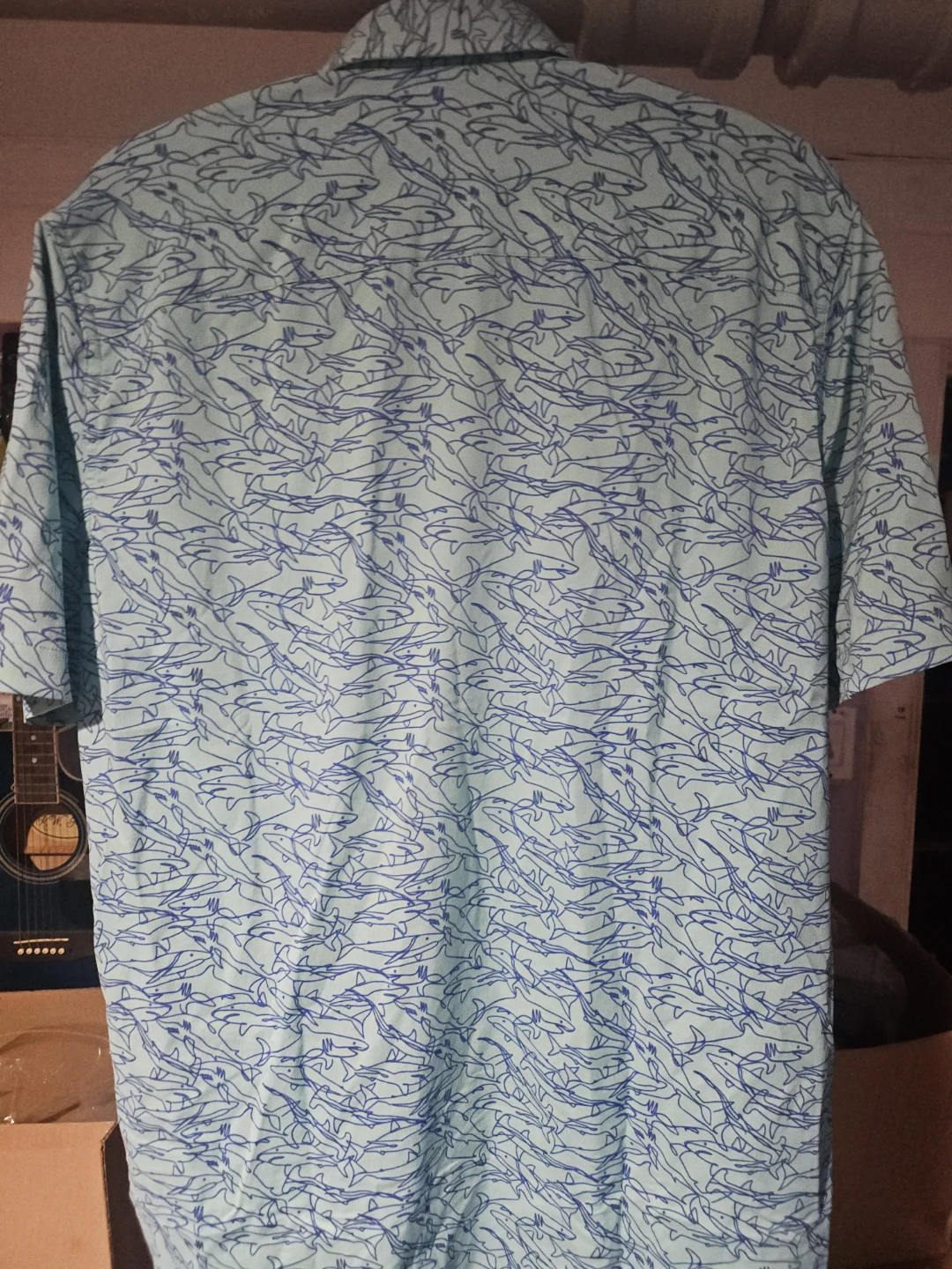 Southern Tide Short Sleeve Shirt - Shark Print - Size S - photo 3