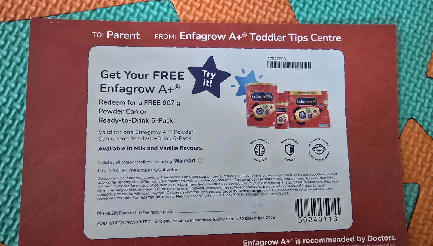 FREE Enfagrow A+ Coupon