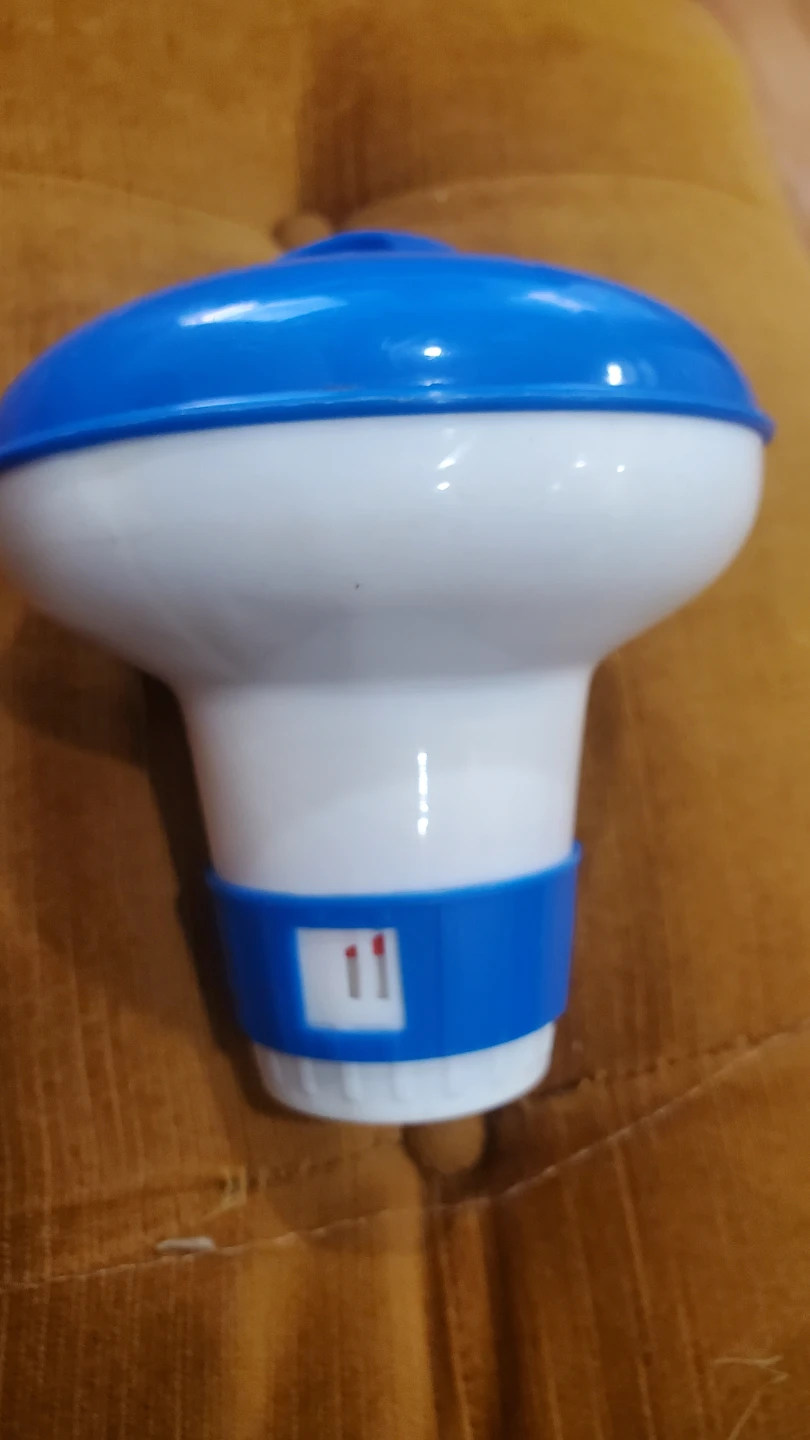 Blue and White Pool Chlorine Dispenser