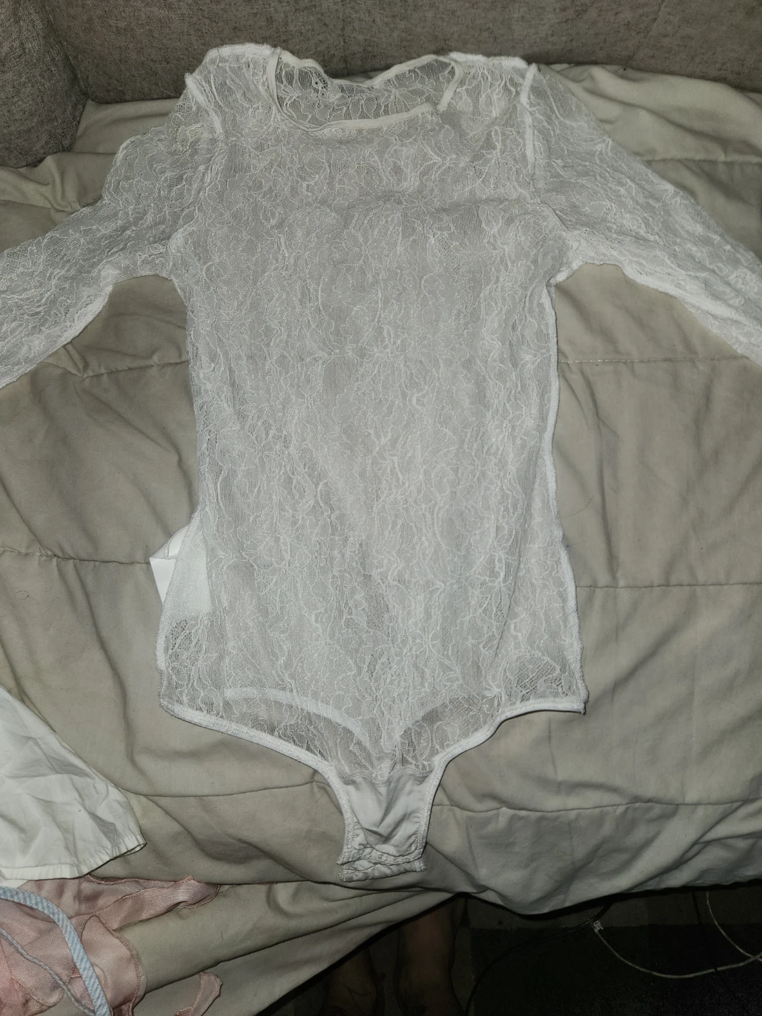WARDROBE.NYC White Lace Bodysuit