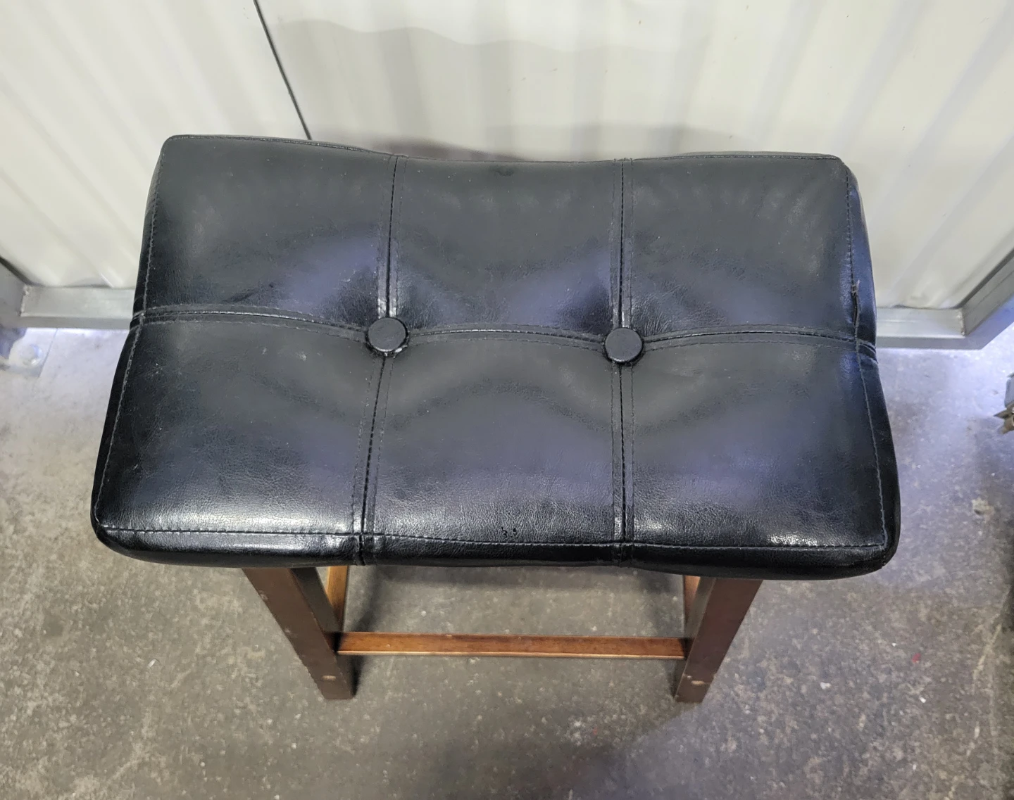 Black Faux Leather Padded Bar Stool - photo 2
