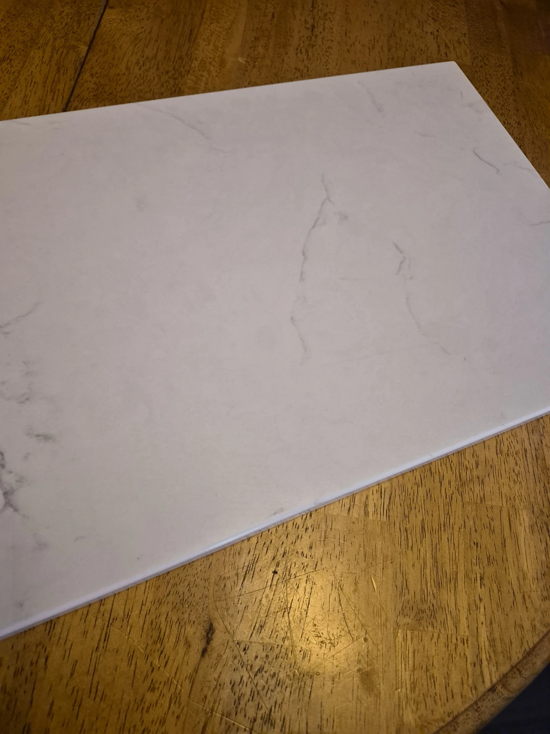 20 1/2" x 11 1/2" x 1" Solid Heavy White Marble Table Counter - photo 5