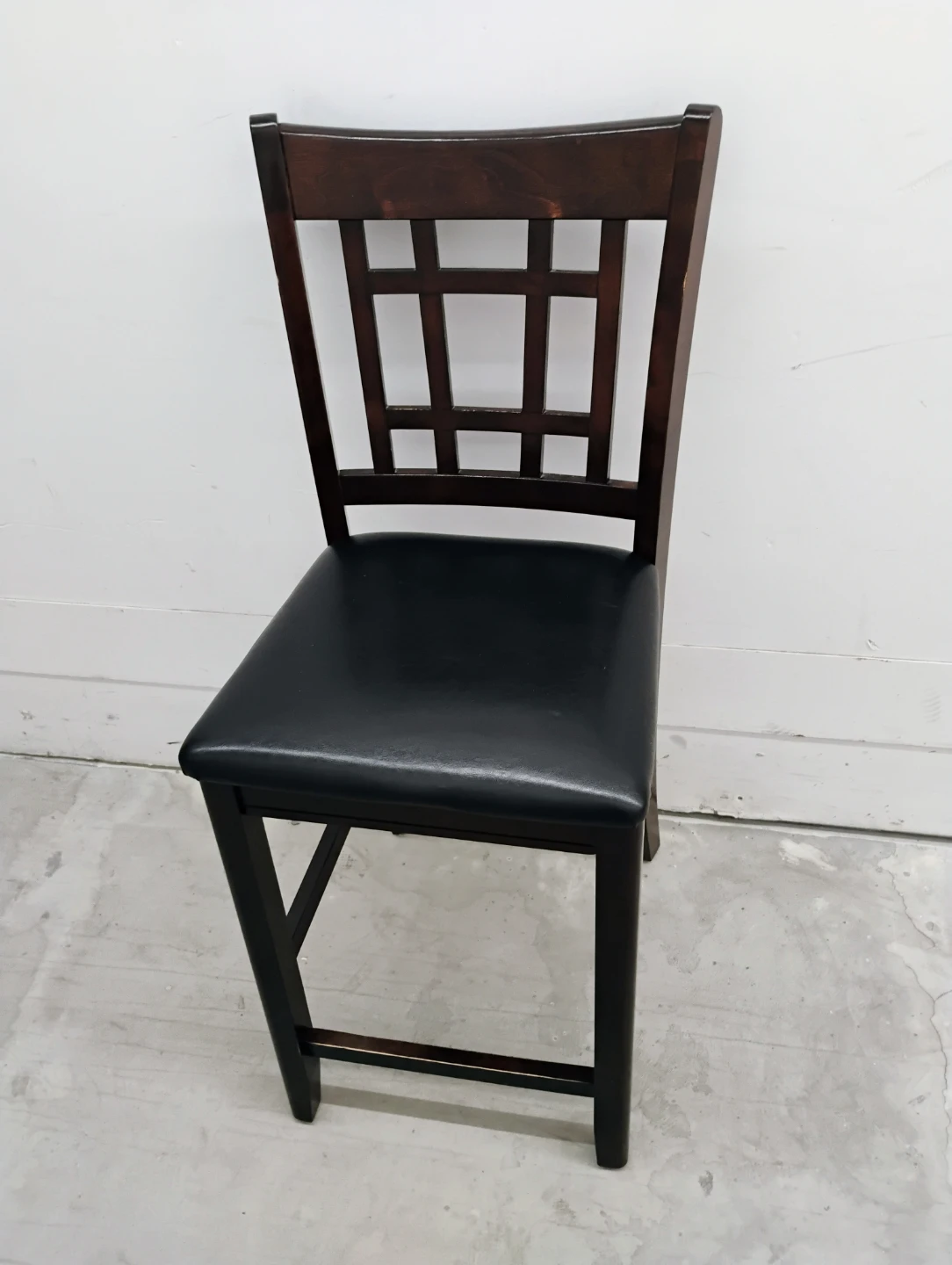 Wood Counter Height Stool with Black Seat - photo 3