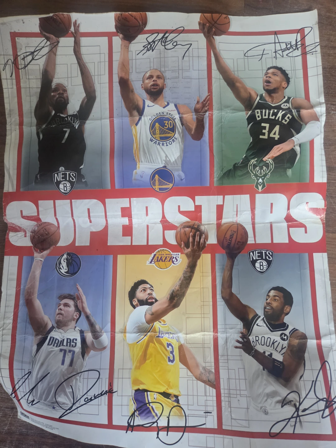 NBA Superstars Poster with Autographs