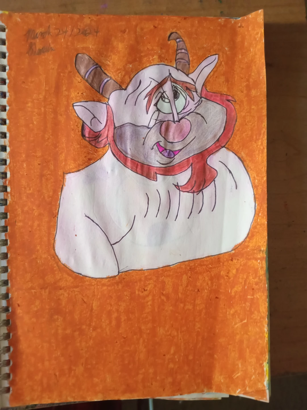 ORANGE BACKGROUND FAMOUS CHARACTER DRAWING - photo 4