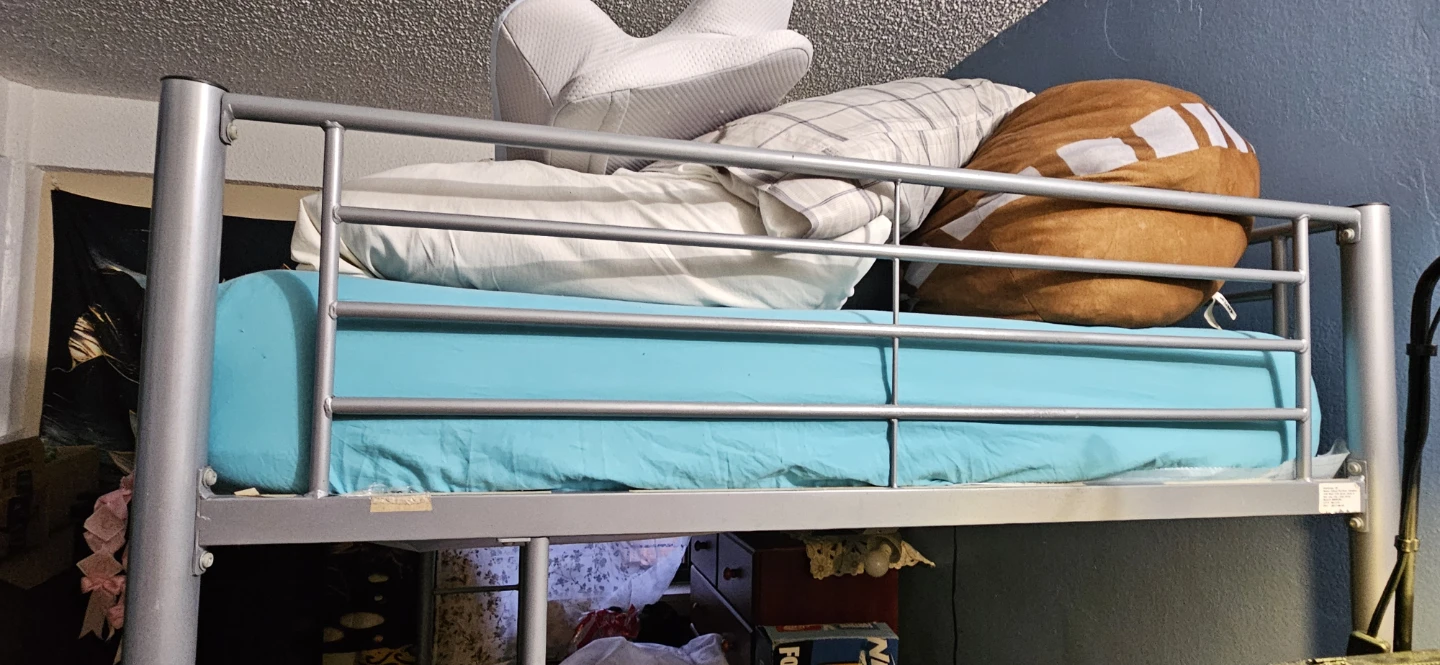 Silver Metal Full Size Loft Bed - photo 3