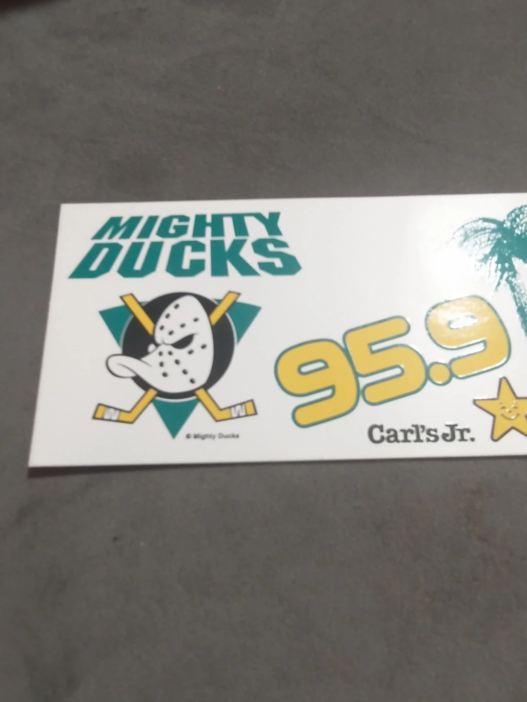 1995 NHL Mighty Ducks of Anaheim Bumper Sticker - photo 3