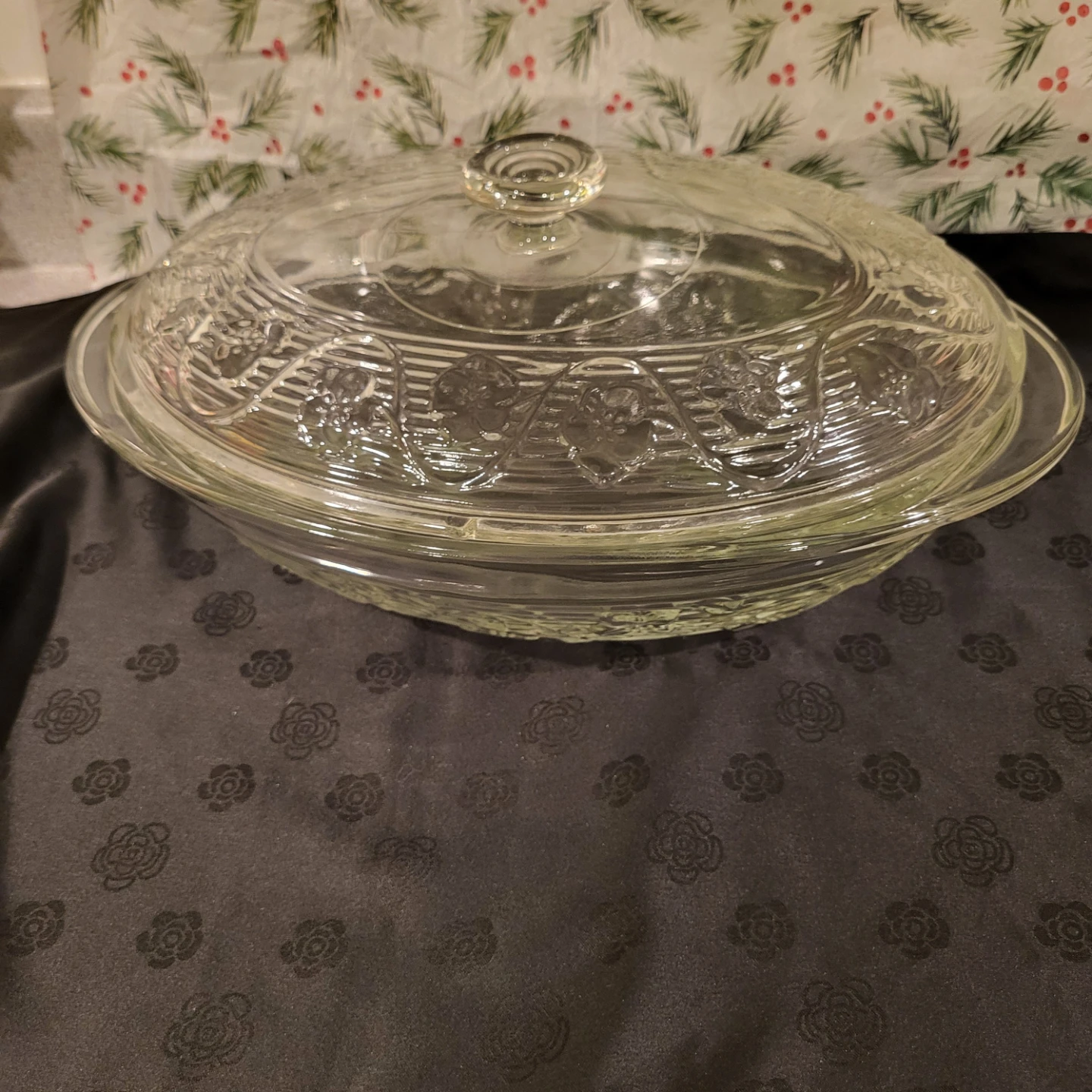 Glass Oval Casserole Dish with Lid