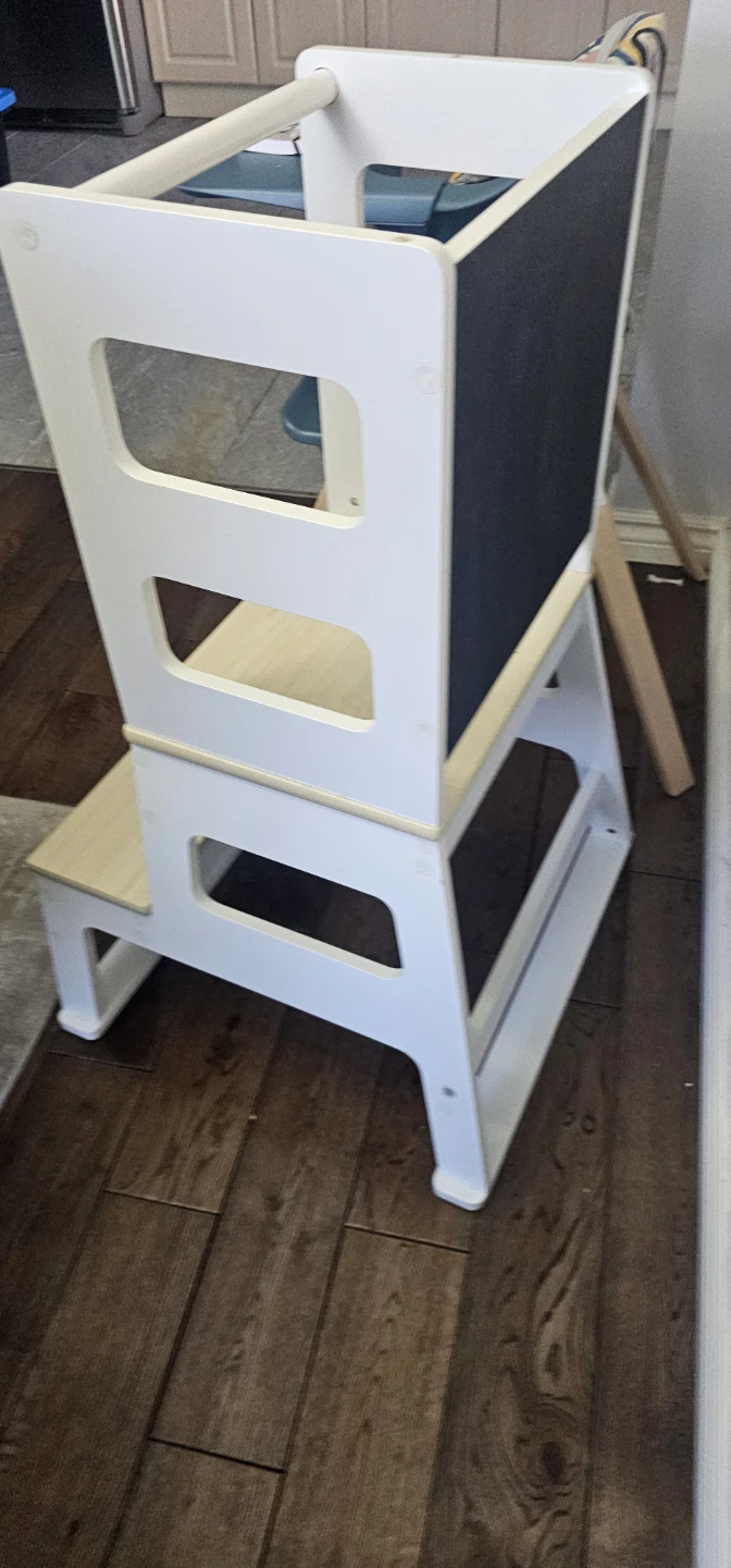 White Learning Tower with Chalkboard