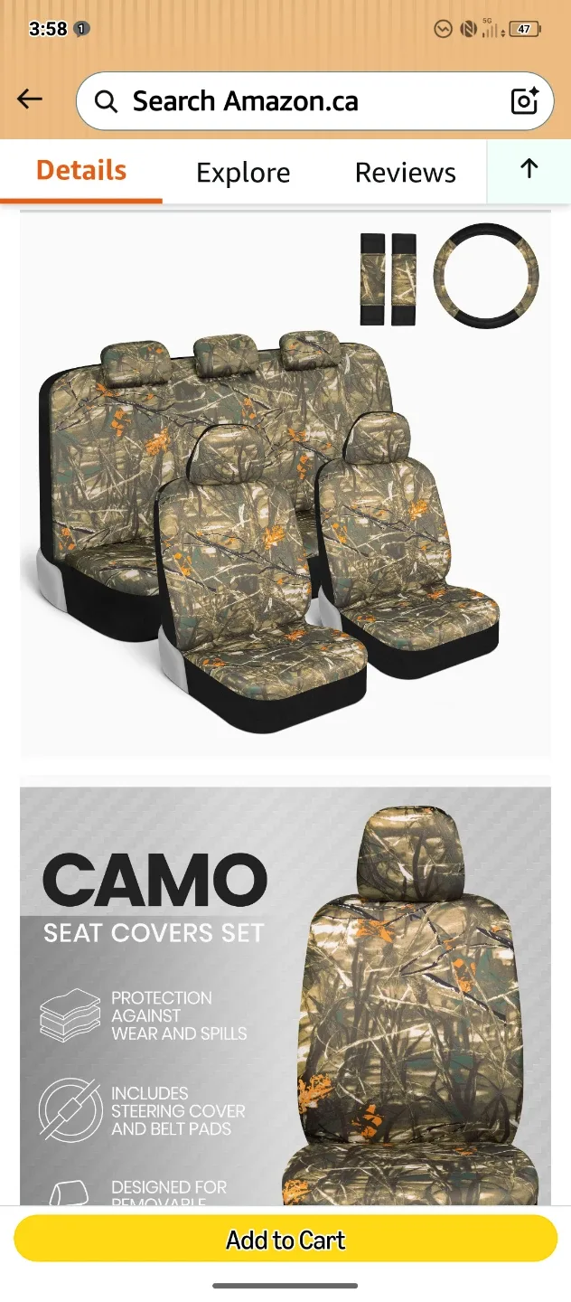 BDK Auto SC-5712 Camo Seat Cover Set - photo 2