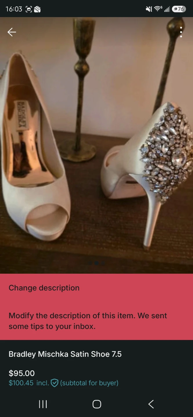 Badgley Mischka White Satin Peep-Toe Heels - photo 3