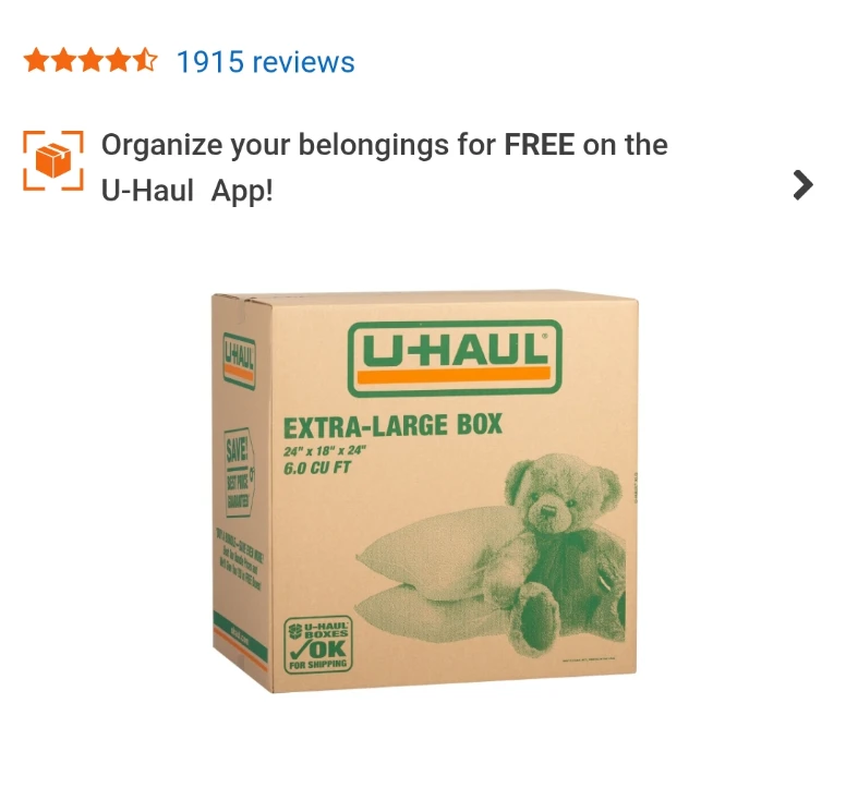 U-Haul Extra-Large Moving Box 24" x 18" x 24"