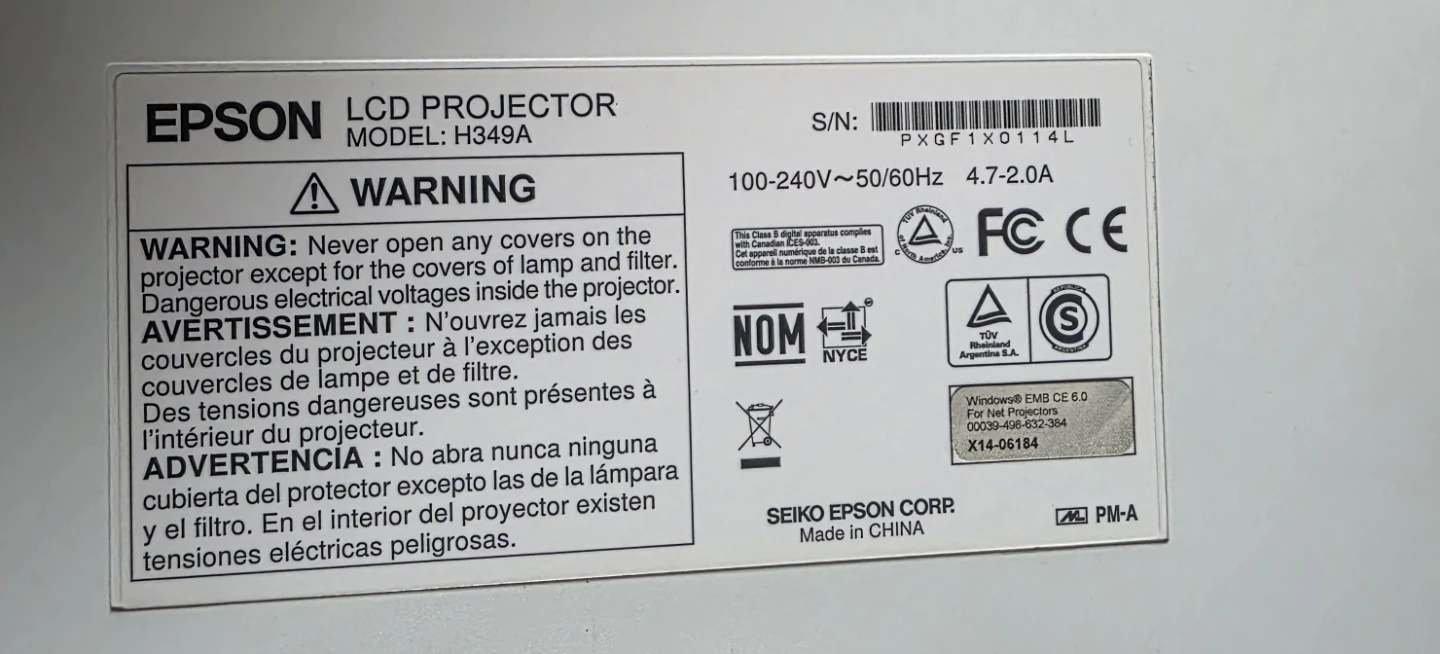 Epson PowerLite G5950 LCD Projector - photo 5