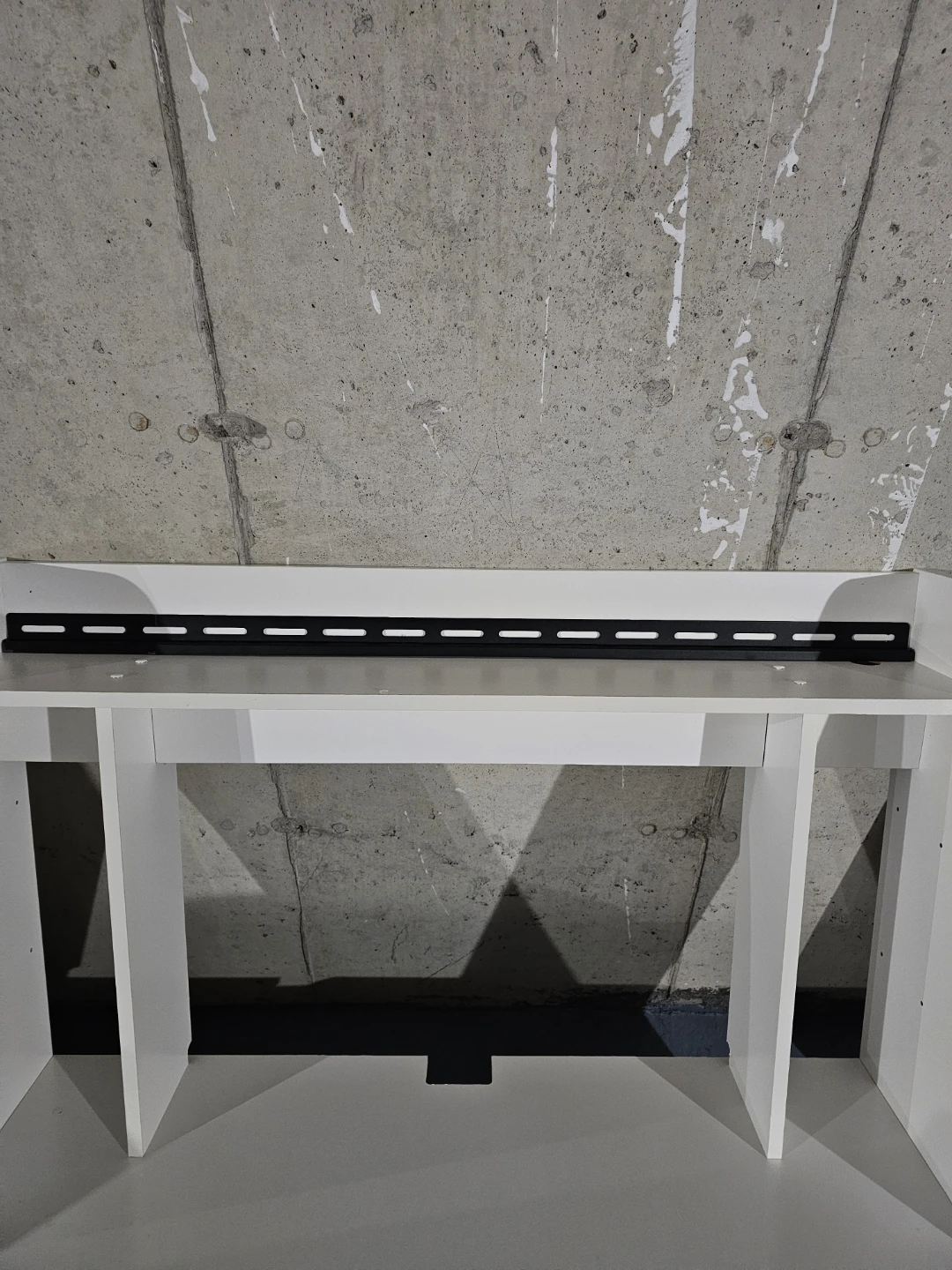 White Wall-Mounted Desk with Shelf - photo 2