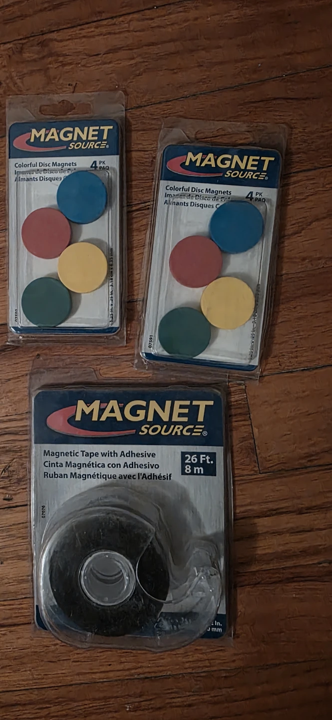 Magnet Source Colorful Disc Magnets & Adhesive Tape