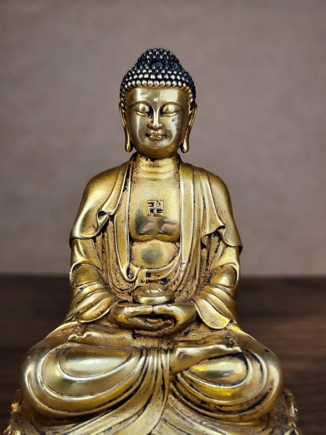 Brass Buddha Statue on Lotus Base - photo 3