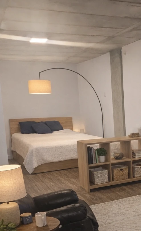 Arc Floor Lamp with Beige Shade - photo 2