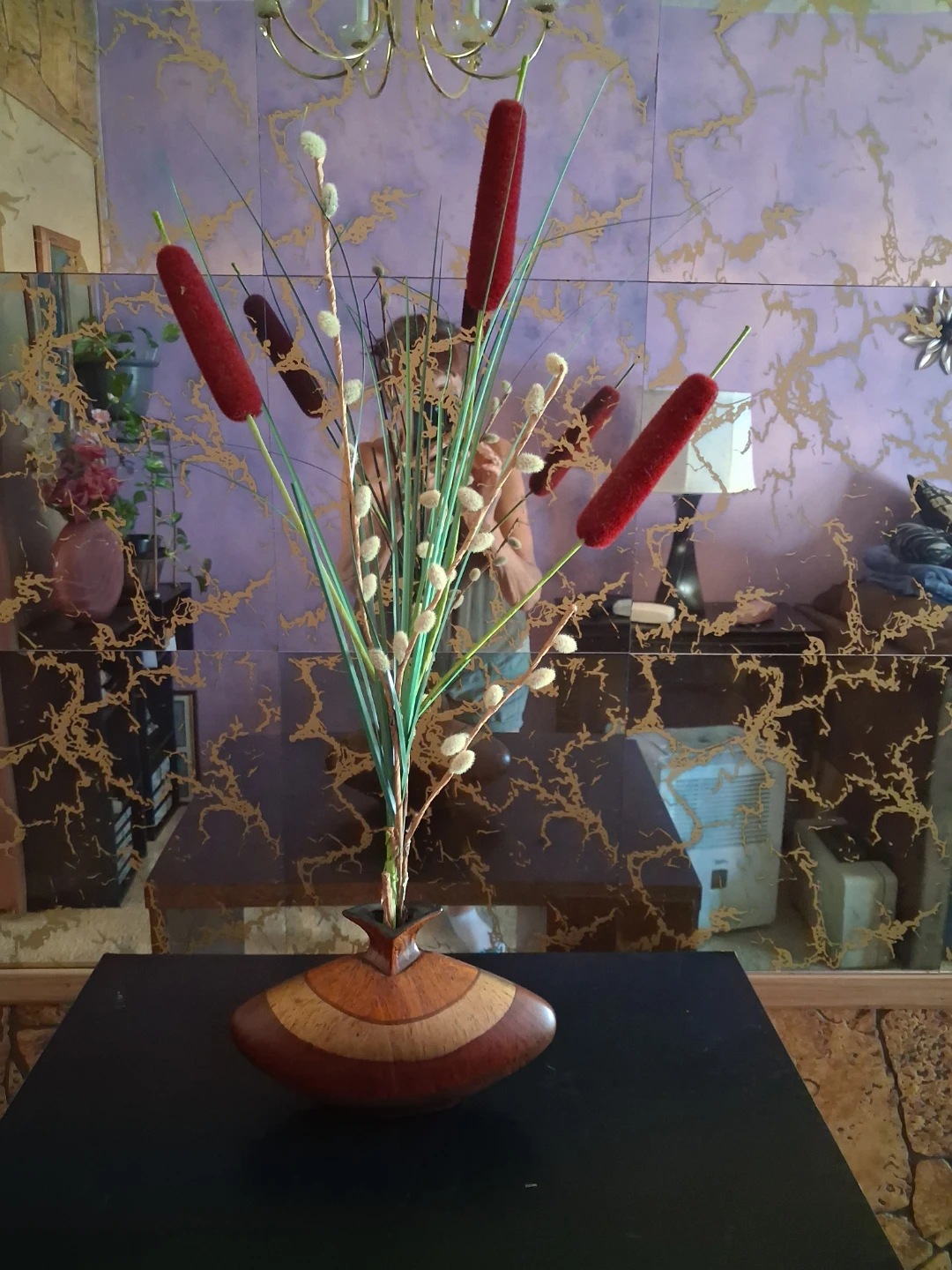 Artificial Cattail and Pussy Willow Arrangement - photo 2