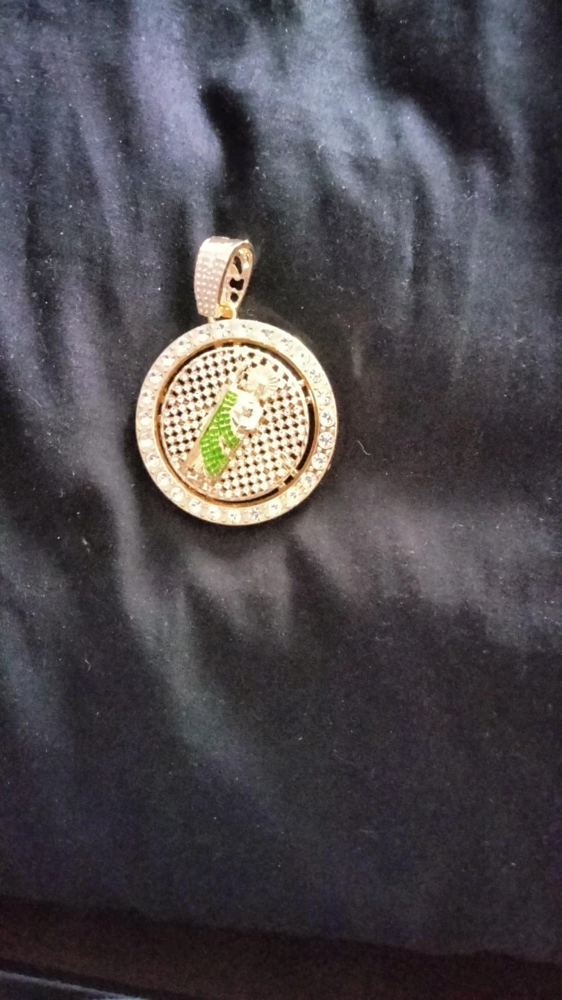 Gold Tone Pendant with Cubic Zirconia Accents