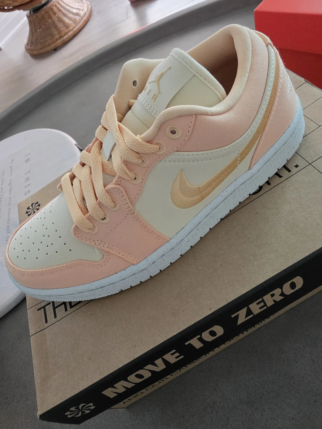 Nike Air Jordan 1 Low Peach Sneakers - photo 2