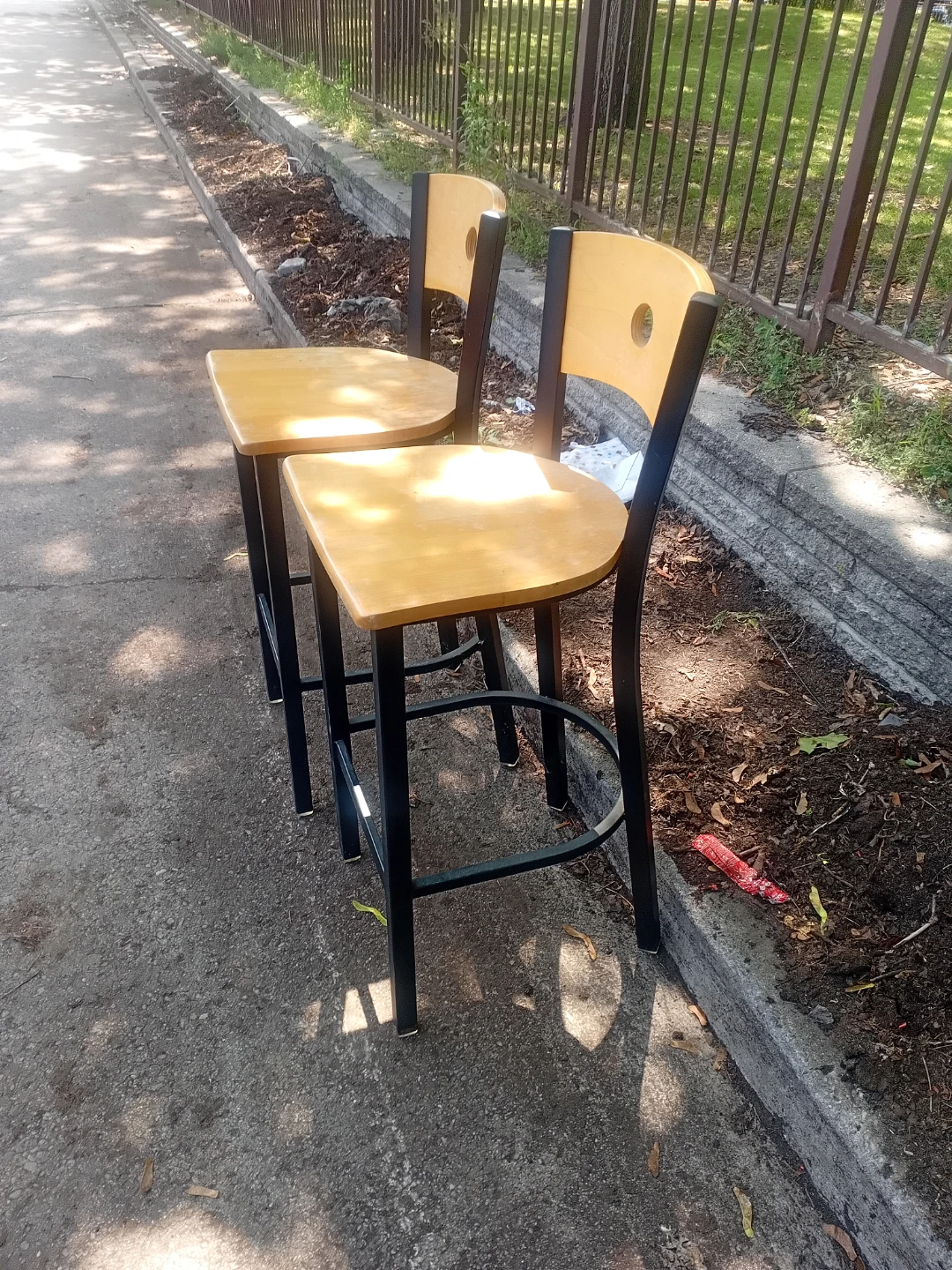 Two Wooden Bar Stools