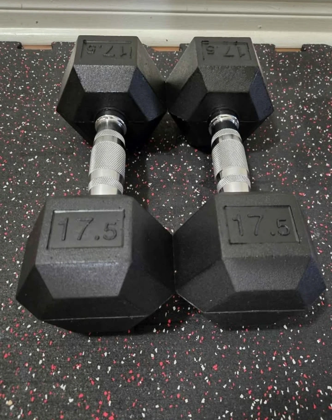 17.5lb Rubber Hex Dumbbell weights - Brand New