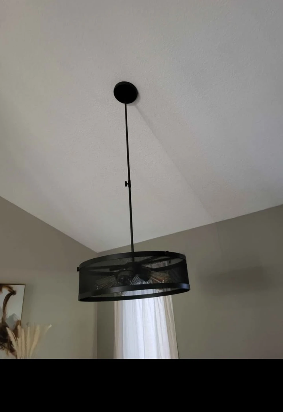 Black Metal Drum Pendant Light Fixtures - photo 2