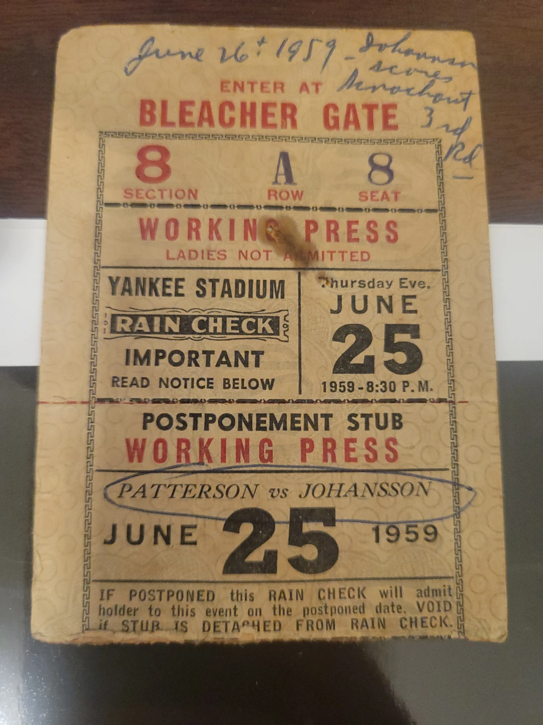 Patterson vs Johansson Ticket Stubs/Phots - photo 4